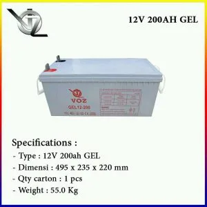 Baterai VOZ 12V 200AH GEL Murah