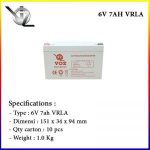 Baterai VOZ 6V7AH GEL Murah Berkualitas
